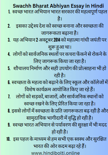 Swachh Bharat Abhiyan Essay in Hindi